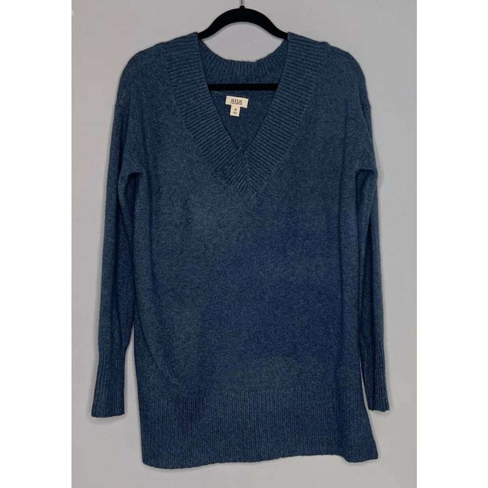 A.N.A. A New Approach Women's V Neck Sweater Blue Medium